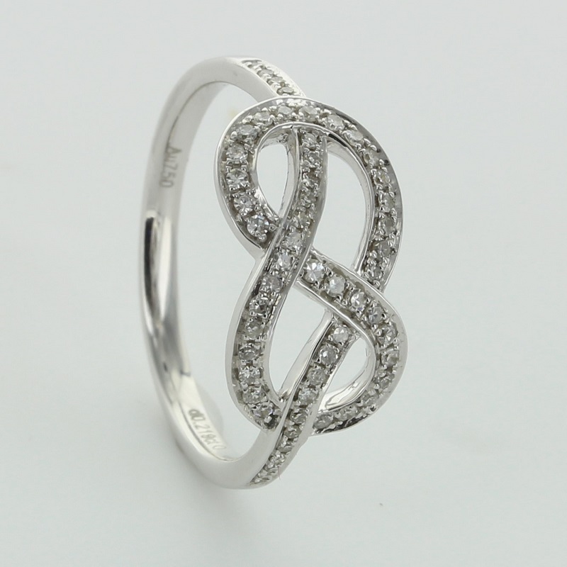 White gold diamond infinity ring