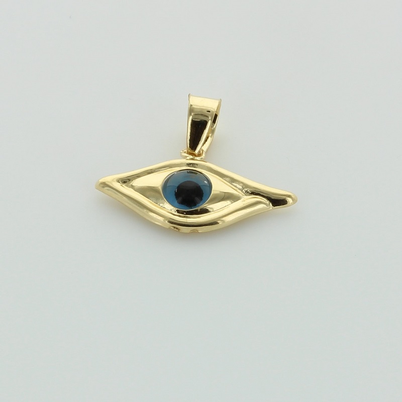 Yellow gold eye pendant