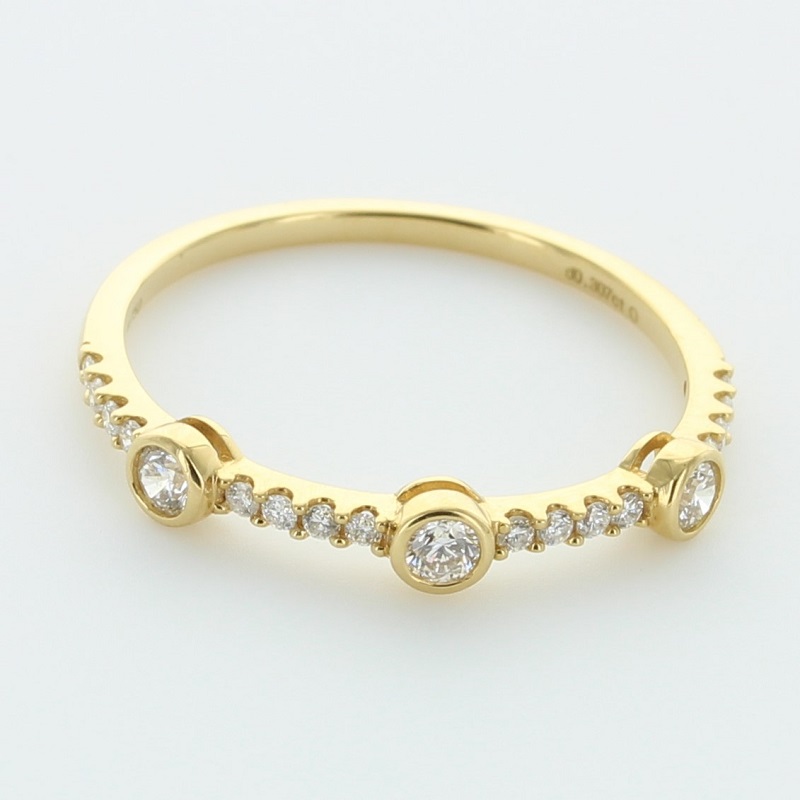 Yellow gold diamond promise or dress ring