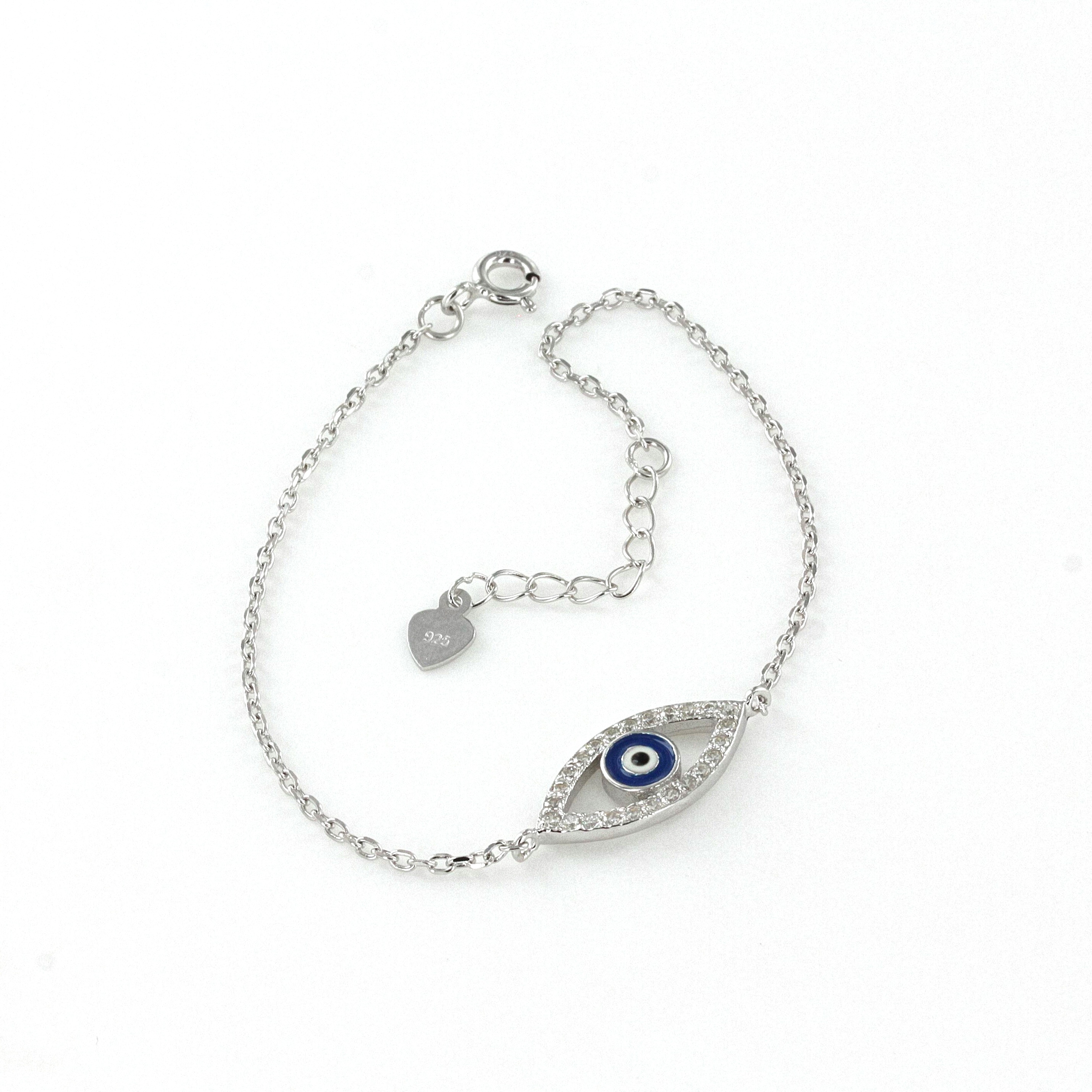 Evil Eye with Cubic Zirconias 18mm x 9mm