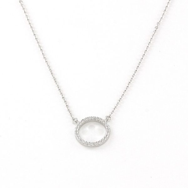 Circle of life pendant necklace with cubic zirconias - Christal Gold ...